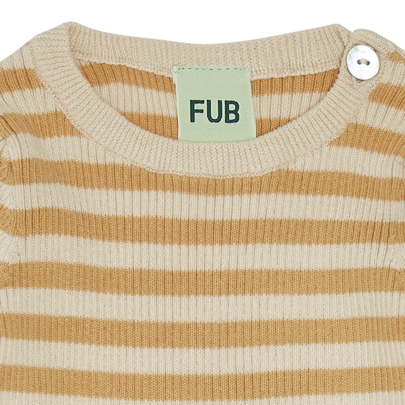 FUB Baby striped rib blouse Ecru/yellow