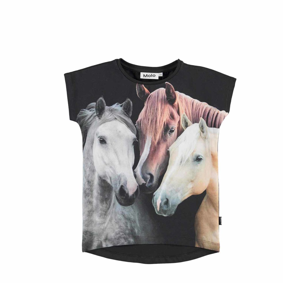 Molo - T-shirt med heste, sort
