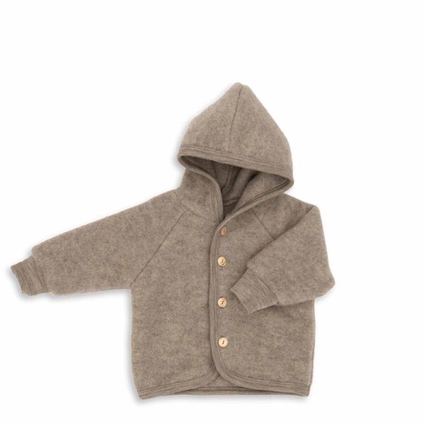 Engel uld fleece jakke baby brun melange