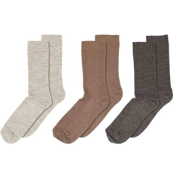 mp Denmark fine uldstrømper brune 3 pak