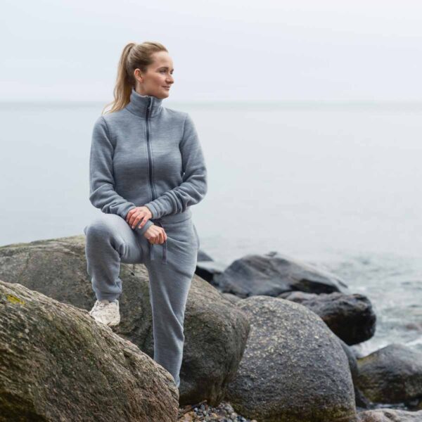 Pure basic ulddragt graa melange