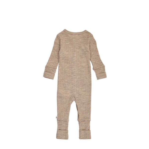 Müsli uld heldragt blød rib beige melange