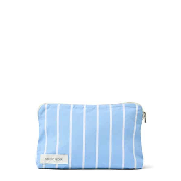 Studio feder toilettaste mini lyseblaa med striber